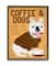 Stupell Industries Coffee and Dogs Phrase French Bulldog Café Pet in Black Frame Wall Art